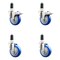 Service Caster 4 Inch 316SS Blue Poly Swivel 1-3/8 Inch Expanding Stem Caster Lock Brake, 2PK SS316TTLEX20S414-PPUB-BLUE-2-S-2-138 - alternate 1